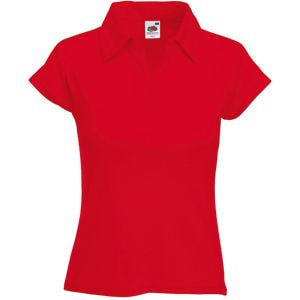 Поло женское LADY-FIT RIB POLO 220 (Ярко-красный)