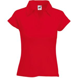 Поло женское LADY-FIT RIB POLO 220 (Ярко-красный)