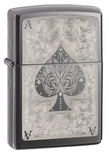 Зажигалка ZIPPO Classic с покрытием Black Ice ®, латунь/сталь, чёрная, глянцевая, 38x13x57 мм (Черный)