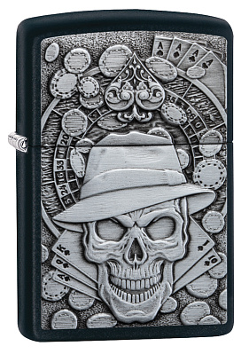 Зажигалка ZIPPO Classic с покрытием Black Matte, латунь/сталь, чёрная, матовая, 38x13x57 мм (Черный)