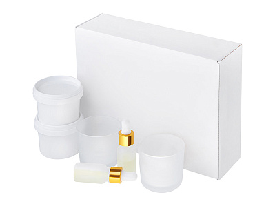 Набор для создания 2-х ароматических свечей: имбирный пряник, рождественская елка (Белый)