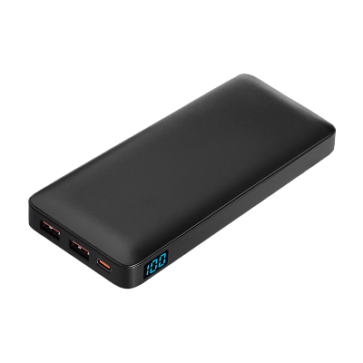 Внешний аккумулятор с цветной подсветкой Анкор Макс Плюс PD (Ancor PD Max Plus) 10000 mAh, черный (Чёрный)