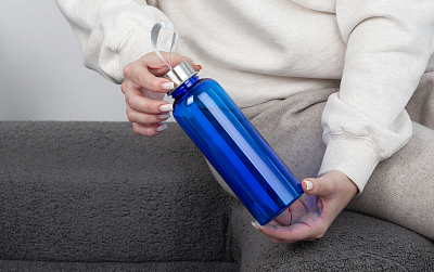 Бутылка для воды "H2O" 500 мл, синий