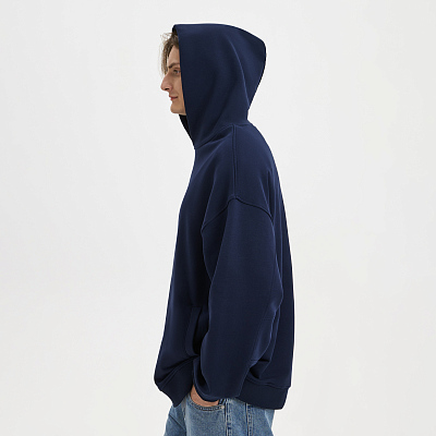 Худи оверсайз унисекс Фьюжн (Fusion), темно-синий