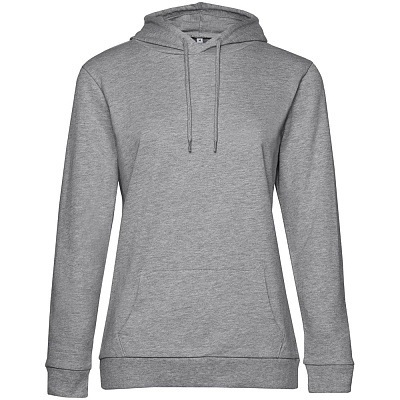 Толстовка с капюшоном женская Hoodie, бордовая (Серый меланж)