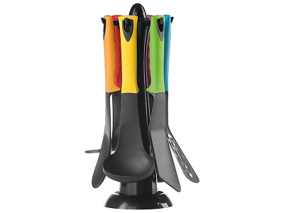 Набор кухонных инструментов FLAVA, 7 предметов (Черный, голубой, зеленый, желтый, персиковый, красный, сиреневый)