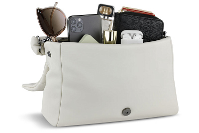 Сумка наплечная женская BUGATTI Cara, белая, полиуретан, 31х7,5х20 см, 4 л