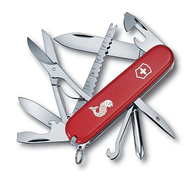 Нож перочинный VICTORINOX Fisherman, 91 мм, 18 функций  (Красный)