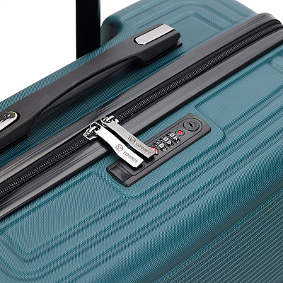 Чемодан TORBER Onego, зелёный, ABS-пластик, 69,5 х 46 х 26 см, 69 л