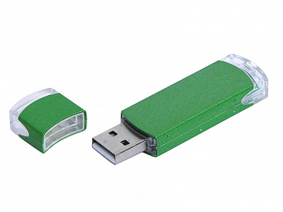 USB 3.0- флешка промо на 64 Гб прямоугольной классической формы (Зеленый)