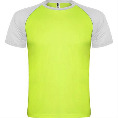 Спортивная футболка INDIANAPOLIS мужская, ФЛУОРЕСЦЕНТНЫЙ ЖЕЛТЫЙ/МОРСКОЙ СИНИЙ M (Флуоресцентный зеленый/Белый)