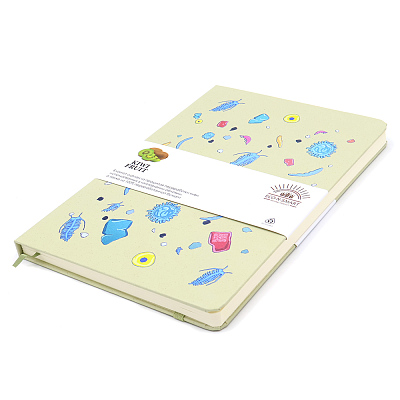 Блокнот из растительного сырья Tutti Frutti в твёрдом переплёте, киви