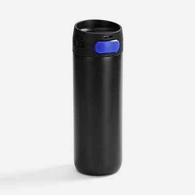 Термостакан X1 с цветной кнопкой, белый с синим (Синий)