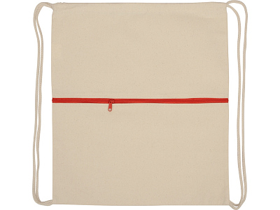 Рюкзак-мешок хлопковый Lark с цветной молнией