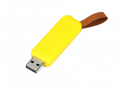 USB 2.0- флешка промо на 8 Гб прямоугольной формы, выдвижной механизм (Желтый)