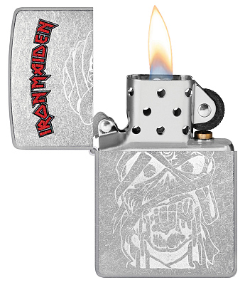 Зажигалка ZIPPO Iron Maiden с покрытием Street Chrome, латунь/сталь, серебристая, 38x13x57 мм