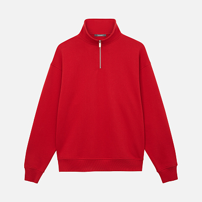 Толстовка на молнии унисекс FLOW, красная, размер XS/S