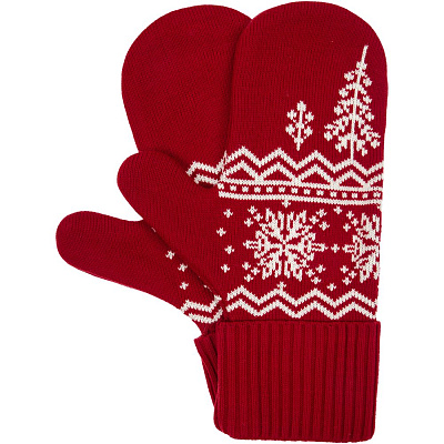 Варежки Elnik, зеленые с молочно-белым (Красный)