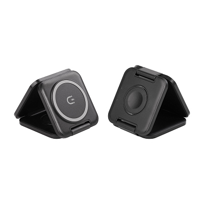 Складная беспроводная (15W) зарядная станция "Flip" с MagSafe, черный