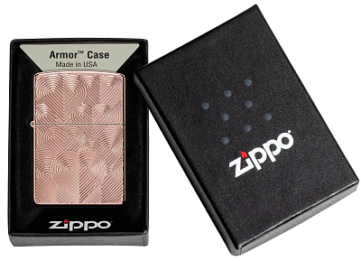 Зажигалка ZIPPO Armor® Hearts с покрытием Rose Gold, латунь/сталь, розовое золото, 38x13x57 мм