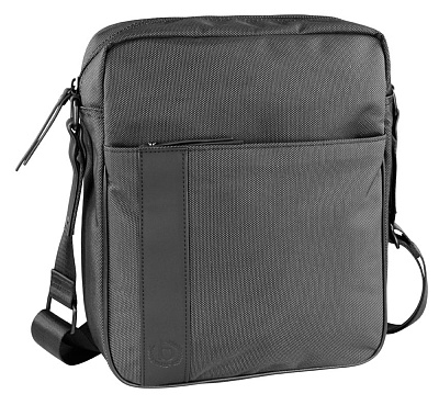 Сумка кросс-боди BUGATTI Domani, антрацитовая, нейлон, 27х10х31 см (Черный)