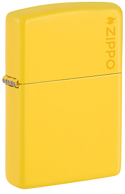 Зажигалка ZIPPO Logo с покрытием Sunflower, латунь/сталь, желтая, глянцевая, 38x13x57 мм