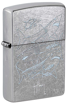 Зажигалка ZIPPO Guy Harvey с покрытием Street Chrome, латунь/сталь, серебристая, 38x13x57 мм (Серебристый)