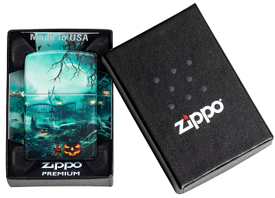 Зажигалка ZIPPO Graveyard с покрытием 540 Matte, латунь/сталь, разноцветная, 38x13x57 мм