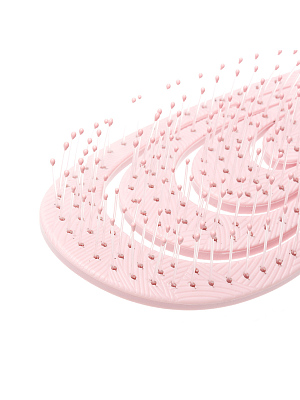 Щетка Dewal Beauty серия "Ocean wave", продувная, с нейлоновым штифтом, форма волна, розовая