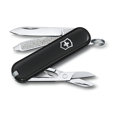 Нож-брелок VICTORINOX Classic SD Colors "Dark Illusion", 58 мм, 7 функций, чёрный (Черный)