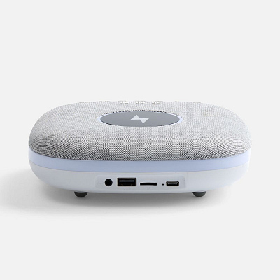 Bluetooth-колонка с беспроводной зарядкой и подсветкой Terrafonic, серая