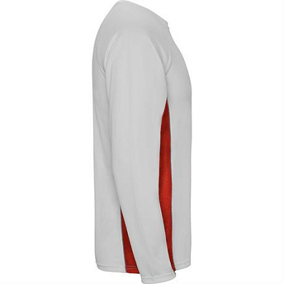 Спортивная футболка SHANGHAI L/S мужская, БЕЛЫЙ/КРАСНЫЙ 2XL