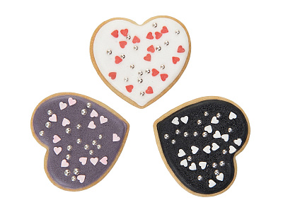 Набор пряников Sweethearts, 55 гр. (Белый/черный/серый)