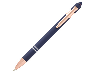 Ручка шариковая с отделкой из розового золота Nanna (Синий)