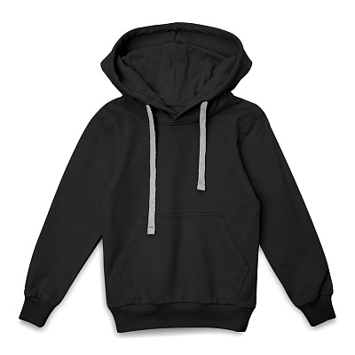 Толстовка с капюшоном детская Kirenga Kids, темно-серая (графит) (Чёрный)