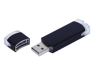 USB 2.0- флешка промо на 16 Гб прямоугольной классической формы (Чёрный)