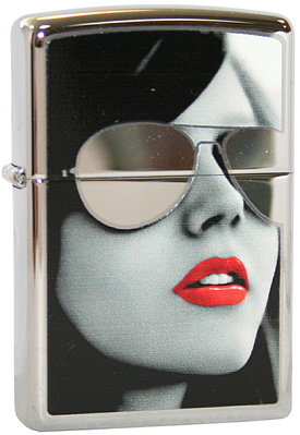 Зажигалка ZIPPO Gold Design с покрытием High Polish Chrome, латунь/сталь, серебристая, 38x13x57 мм (Серебристый)