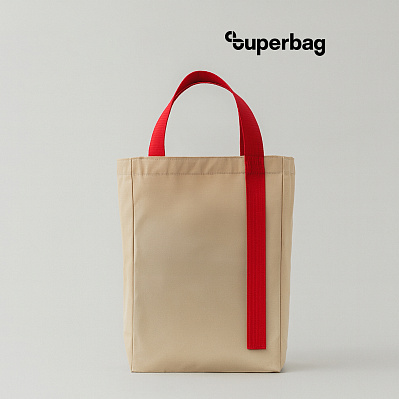 Шоппер Superbag Pack (M) (неокрашенный с красным) (Неокрашенный с красным)