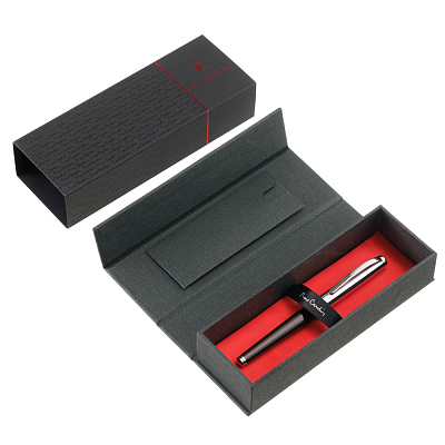 Ручка-роллер Pierre Cardin LEO, цвет - серебристый и коричневый. Упаковка B-1