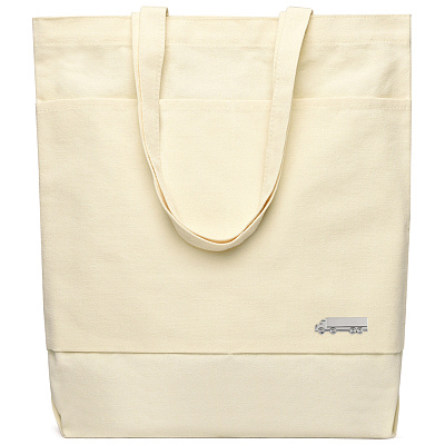 Сумка для покупок JETTA 325 г/м² с шильдом - фура, натуральный (Натуральный/шильд фура (серебро))