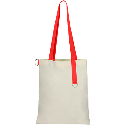 Сумка для покупок White GLOW 325 г/м², красная (Бежевый/красный)