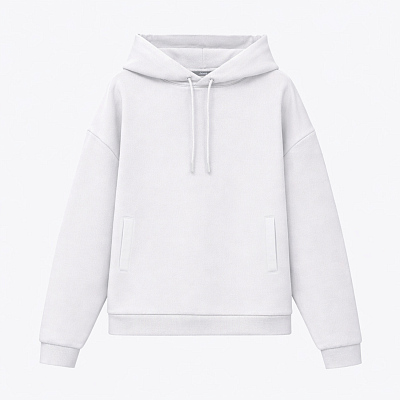 Худи релакс унисекс Баланс (Balance), с начесом, белый