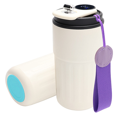 Термокружка Ashly To Go, белая/фиолетовая/бирюзовая (Белый/фиолетовый/бирюзовый)