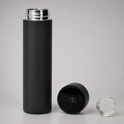 Термос MARK LED, soft touch (Чёрный)