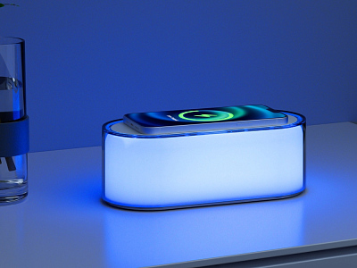 Ночник с беспроводной зарядкой и RGB подсветкой Miracle, 15 Вт