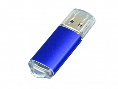 USB 2.0- флешка на 4 Гб с прозрачным колпачком (Синий)