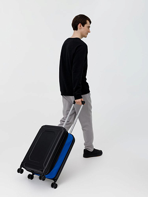 Чемодан Platta, черный с синим