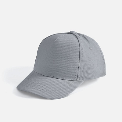 Бейсболка Long Beach, черная с ярко-синим (Серый)