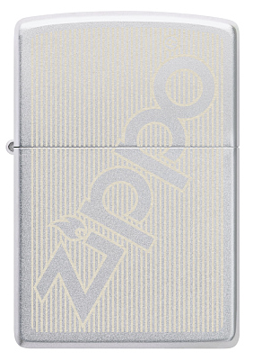 Зажигалка ZIPPO Logo с покрытием Satin Chrome, латунь/сталь, серебристая, матовая, 38x13x57 мм
