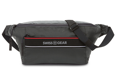 Сумка на пояс SWISSGEAR, серая, полиэстер с плетением рип-стоп, 38 x 5 x 15 см